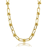 14k Gold Link & Bead Chain Necklace