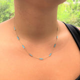 14k Gold & Turquoise Station Necklace