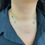 14k Gold & Turquoise Heart Necklace