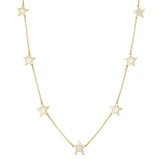 14k Gold & Pearl Star Necklace
