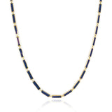 14k Gold & Lapis Station Bar Necklace