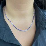 14k Gold & Lapis Station Bar Necklace