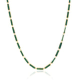 14k Gold & Malachite Station Bar Necklace