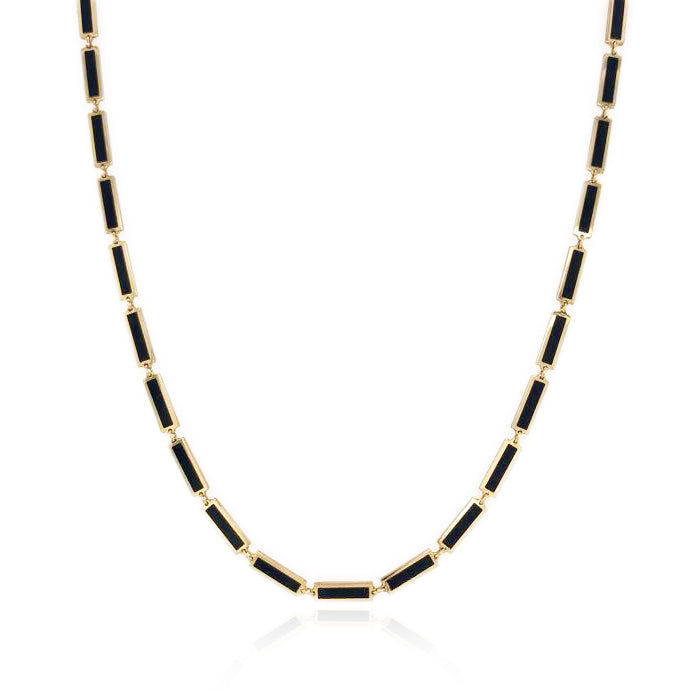 Gemminded 10k Gold Black Onyx Bead Necklace