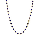 14K Gold & Lapis Circle Station Necklace