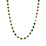 14K Gold Circle Malachite Station Necklace