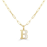 14k Gold & Pearl Initial Necklace - Small