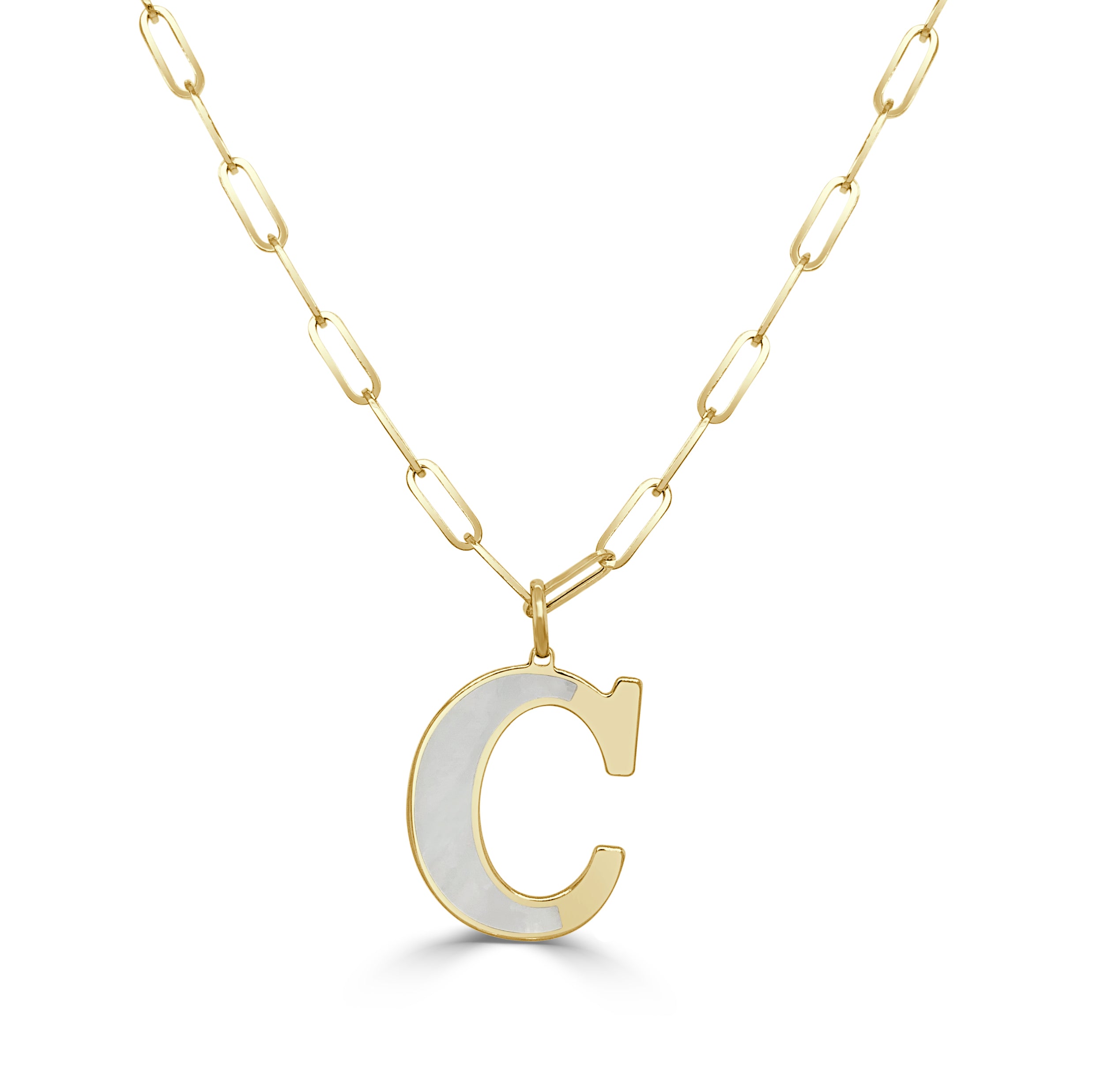 14k Gold Initial Necklace - Large