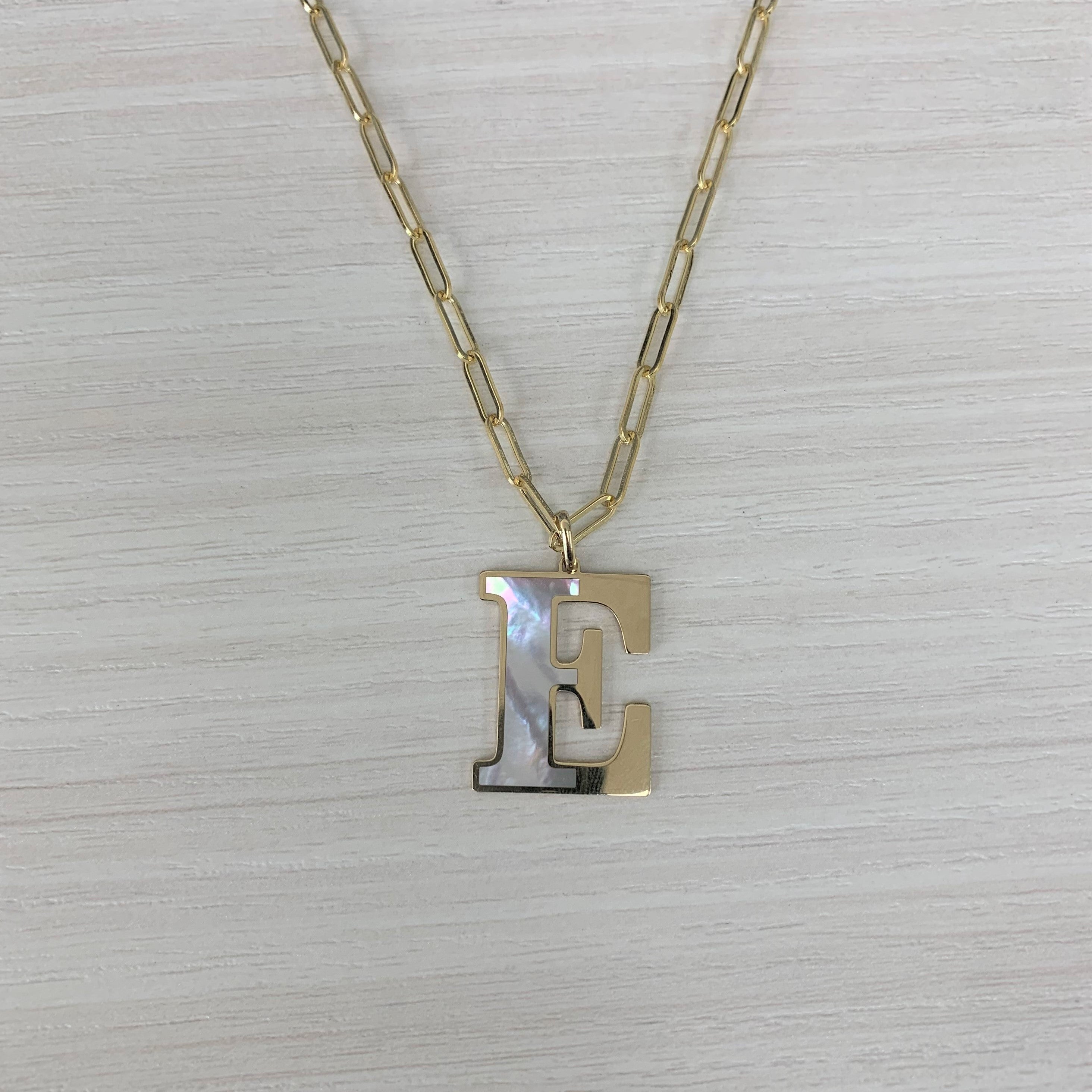 14k Gold Initial Necklace - Large