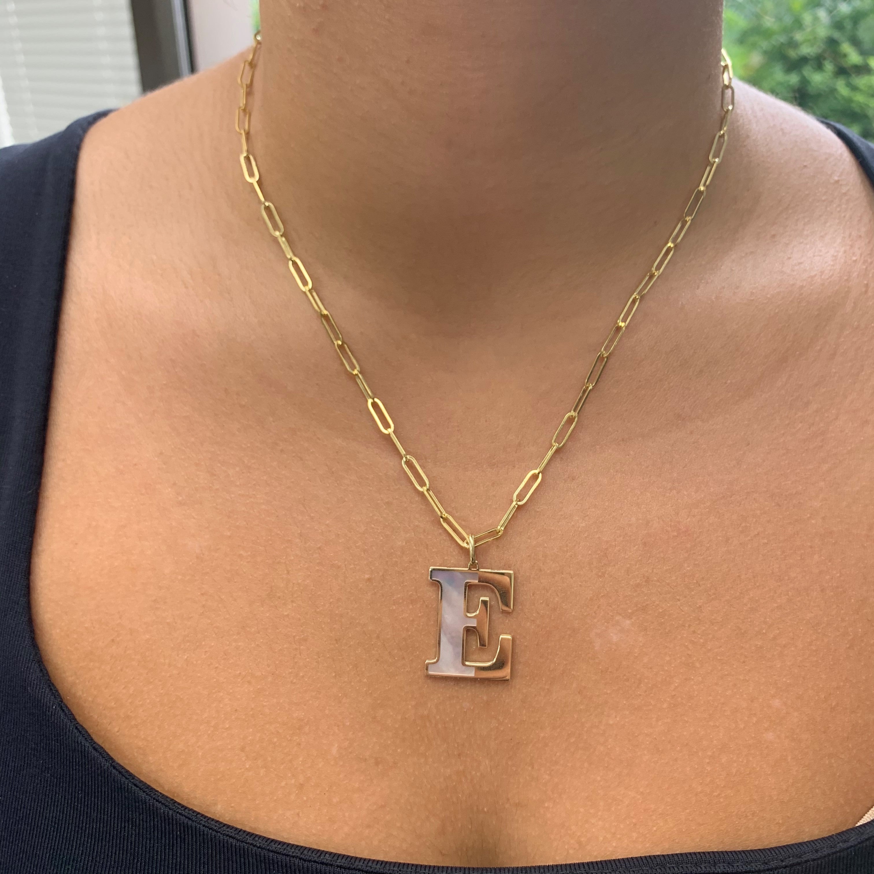 14k Gold Initial Necklace - Large