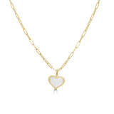 14k Gold & Pearl Heart Necklace