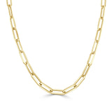 14k Gold Paperclip Link Chain Necklace