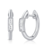 14k Gold & Diamond Huggie Earrings- 0.11 ct.