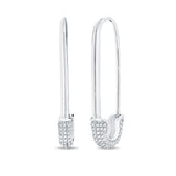 14k Gold & Diamond Safety Pin Earrings - 0.62ct