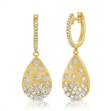 14K Gold & Diamond Dangle Earrings - 0.87ct