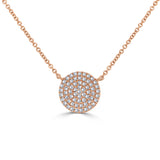 14k Gold & Diamond Disc Necklace - 0.20ct