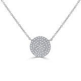 14k Gold & Diamond Disc Necklace - 0.20ct