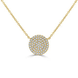 14k Gold & Diamond Disc Necklace - 0.20ct