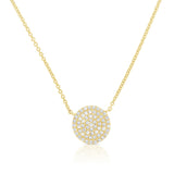 14k Gold & Diamond Disc Necklace - 0.20ct