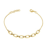 14k Gold & Diamond Link Bracelet- 0.16ct.