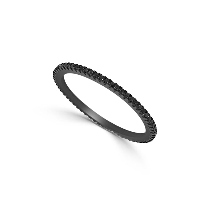 14k Black Gold & Black Diamond Eternity Ring - 0.19ct