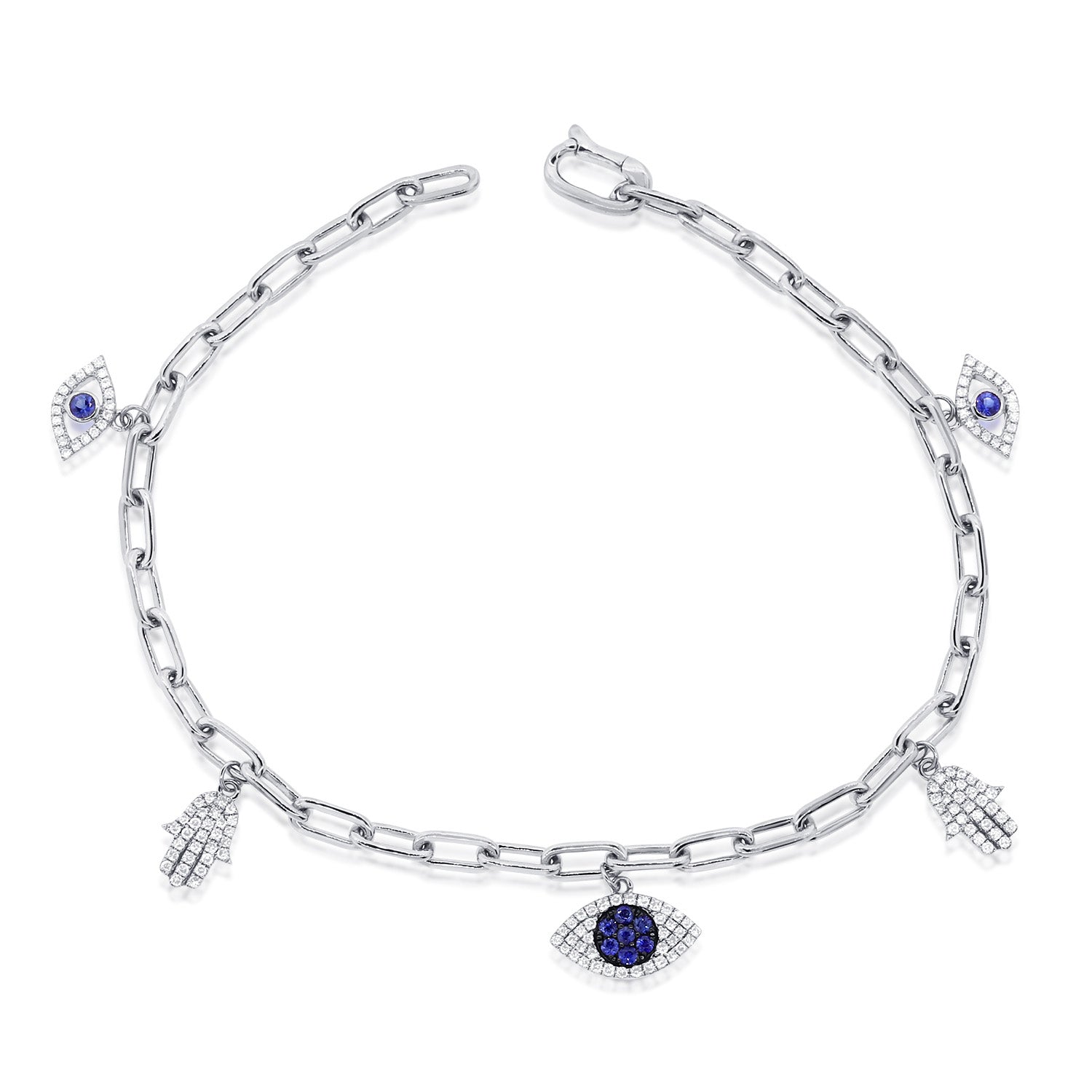 Diamond + Sapphire Charm Bracelet