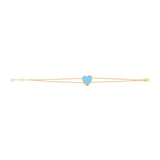 14k Gold & Diamond Heart Bracelet-D0.02