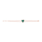 14k Gold & Diamond Heart Bracelet-D0.02