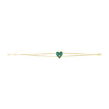 14k Gold & Diamond Heart Bracelet-D0.02