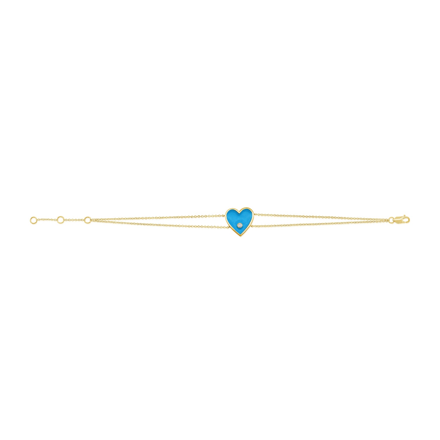 14k Gold & Diamond Heart Bracelet-D0.02