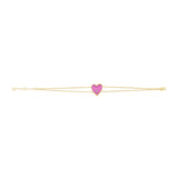 14k Gold & Diamond Heart Bracelet-D0.02