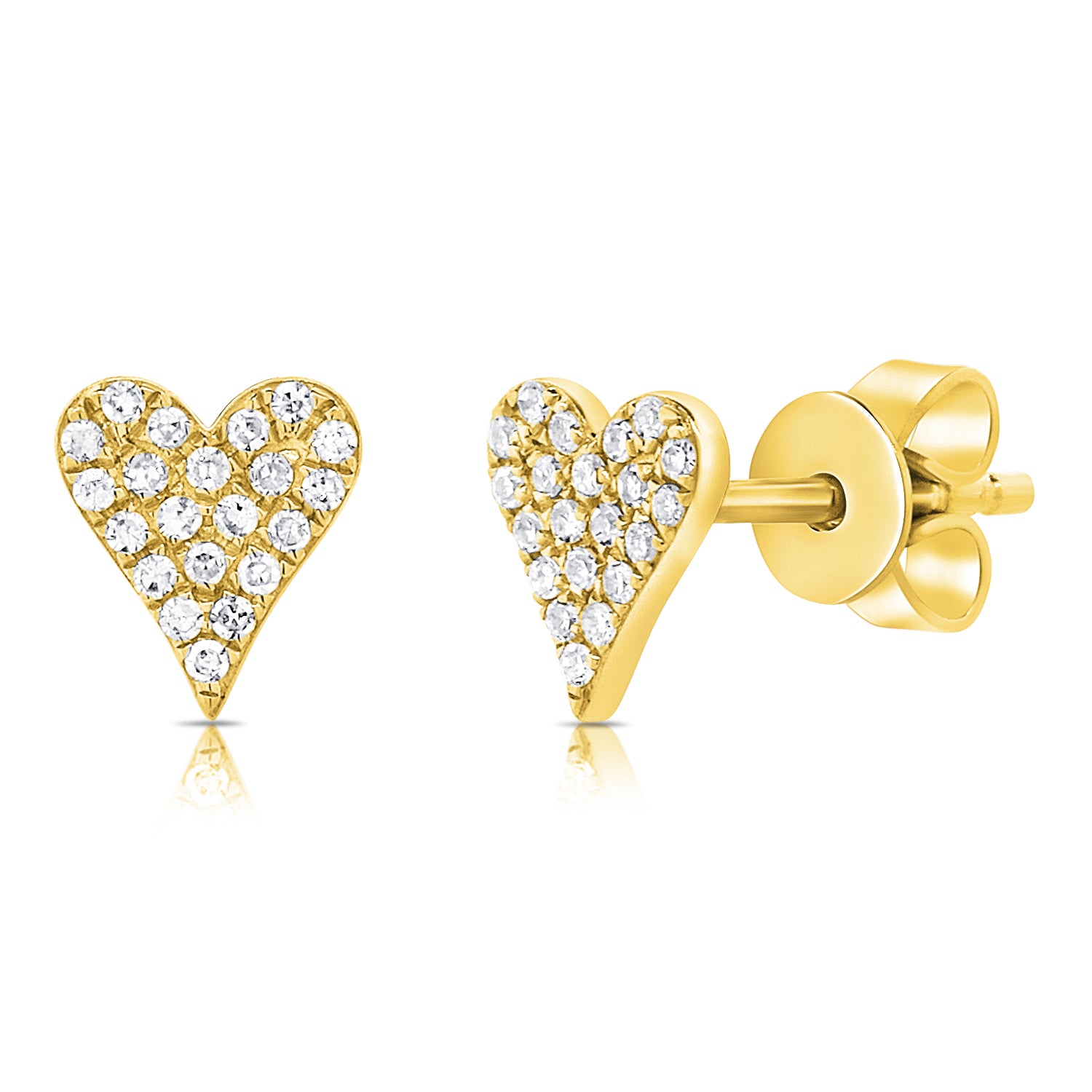 14k Gold & Diamond Heart Earrings