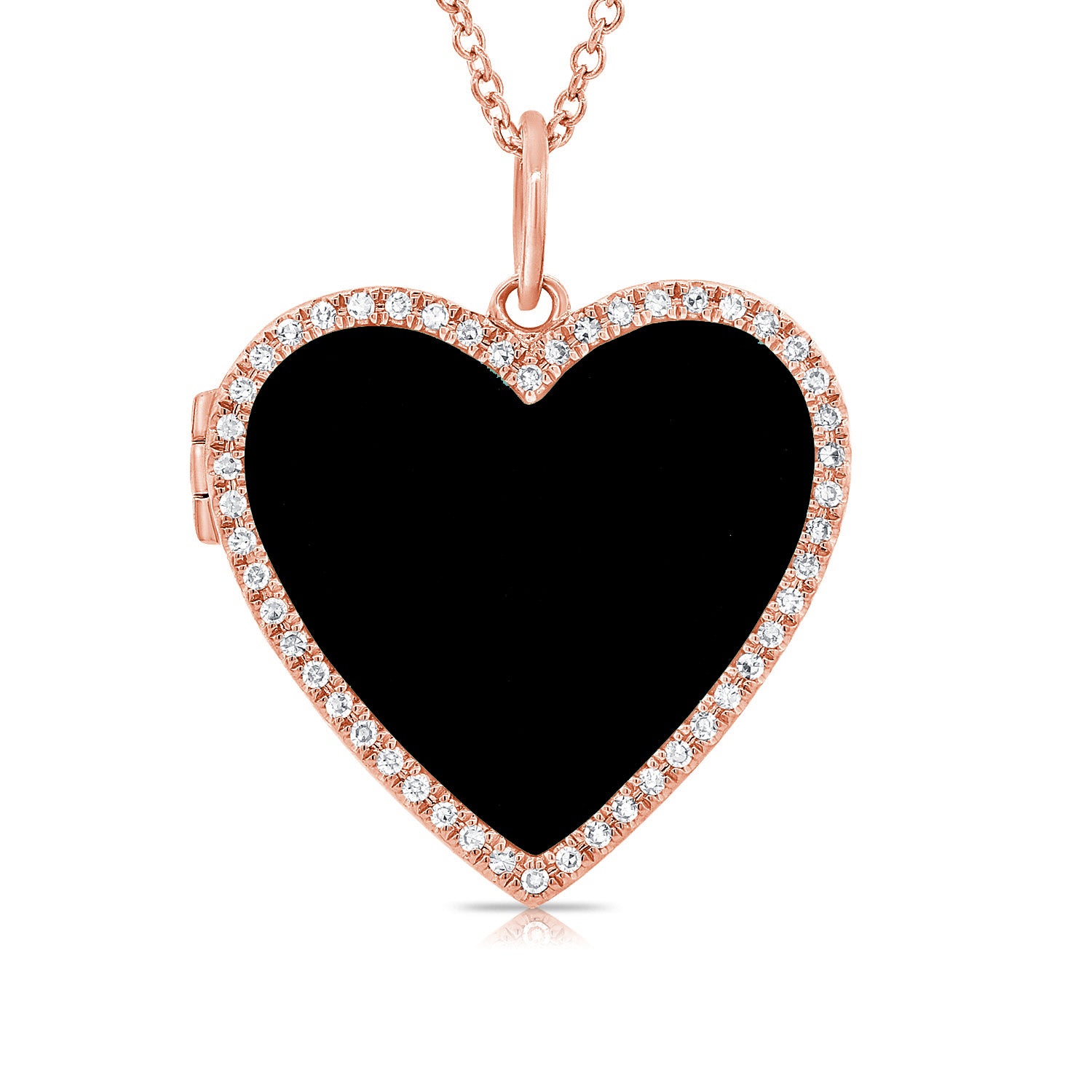 14k Gold & Diamond Heart Necklace Locket- 0.13 ct.