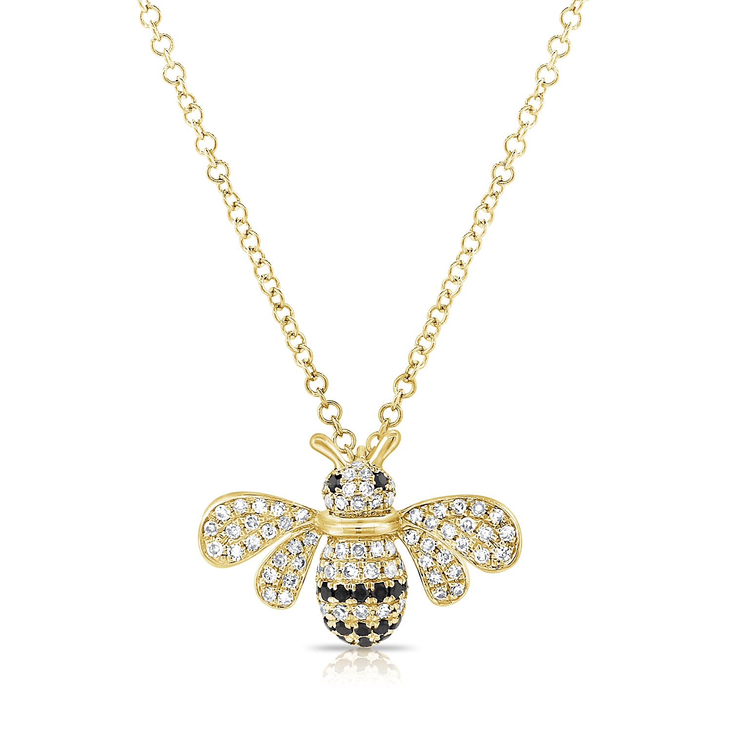 14k Gold & Diamond Bumble Bee Necklace