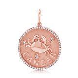 14k Gold & Diamond Zodiac Charm - Cancer - 0.19ct