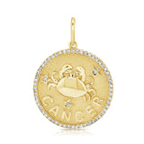 14k Gold & Diamond Zodiac Charm - Cancer - 0.19ct