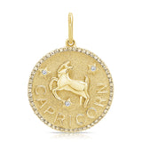 14k Gold & Diamond Zodiac Charm - Capricorn - 0.21ct