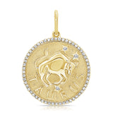 14k Gold & Diamond Zodiac Charm - Taurus - 0.21ct