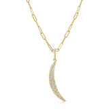 14k Gold & Diamond Moon Charm - 0.24ct