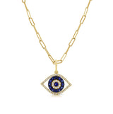 14k Gold & Diamond Evil Eye Charm - 0.18ct