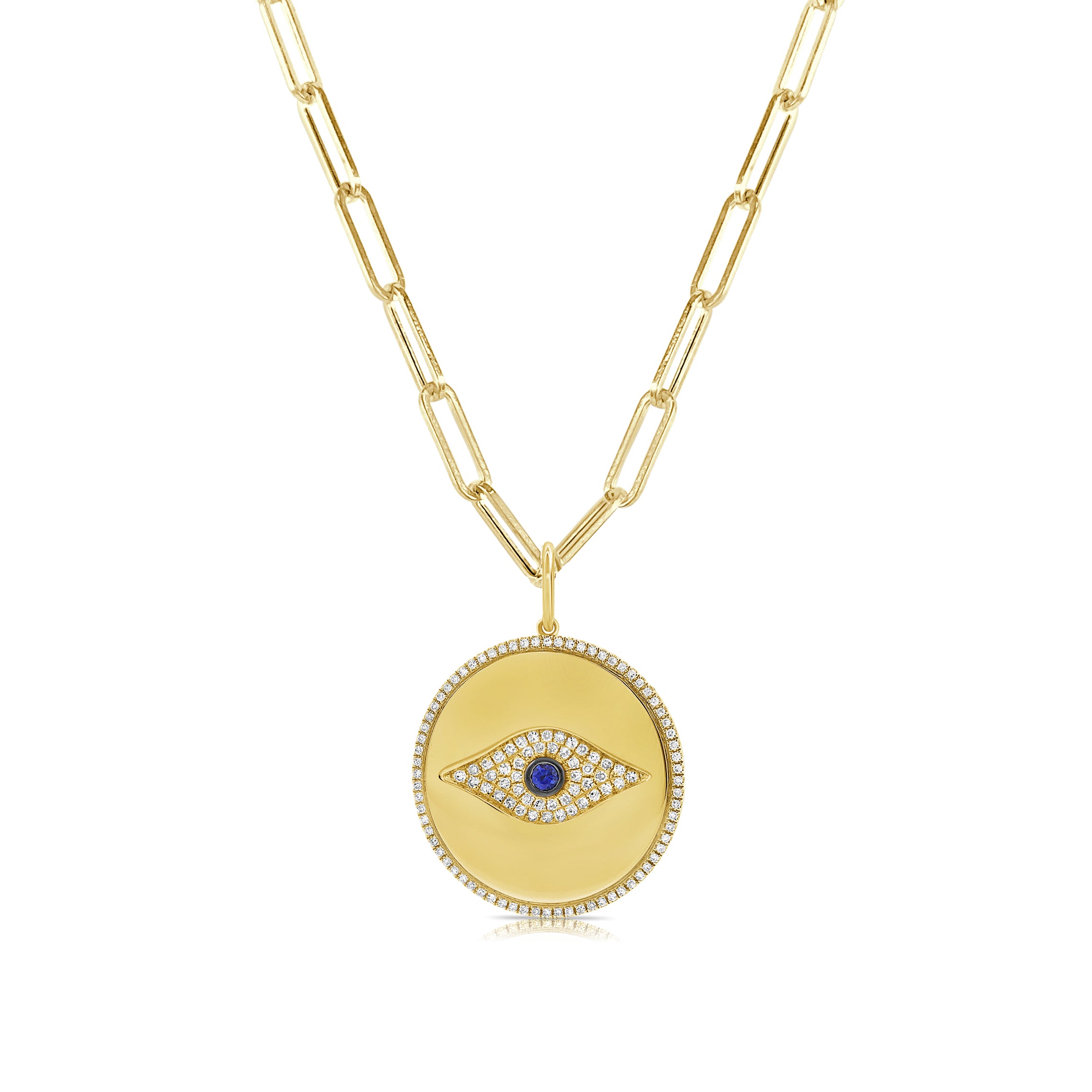 14k Gold & Diamond Evil Eye Charm - 0.28ct