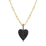 14k Gold & Black Diamond Heart Charm - 0.50ct