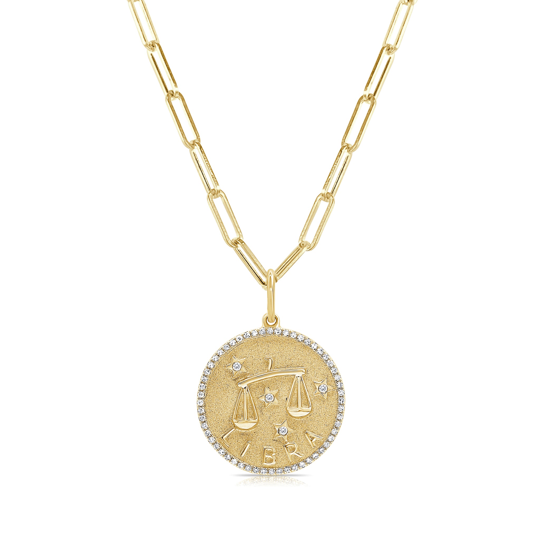 14k Gold Charm Diamond Zodiac – Sabrina -Libra & Design