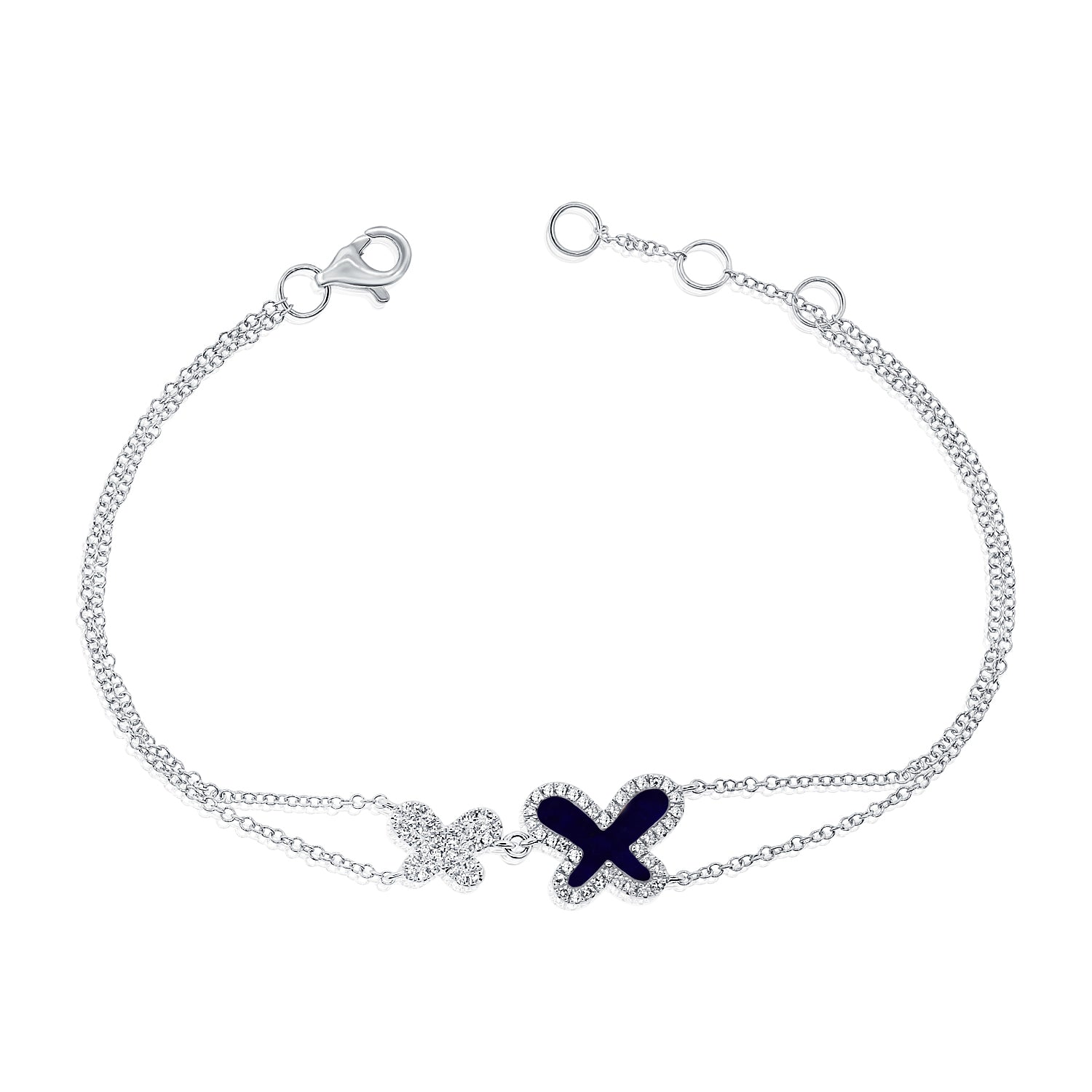 Diamond Small Lapis Butterfly Bracelet