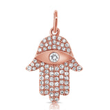 14k Gold & Diamond Hamsa Charm-D0.26