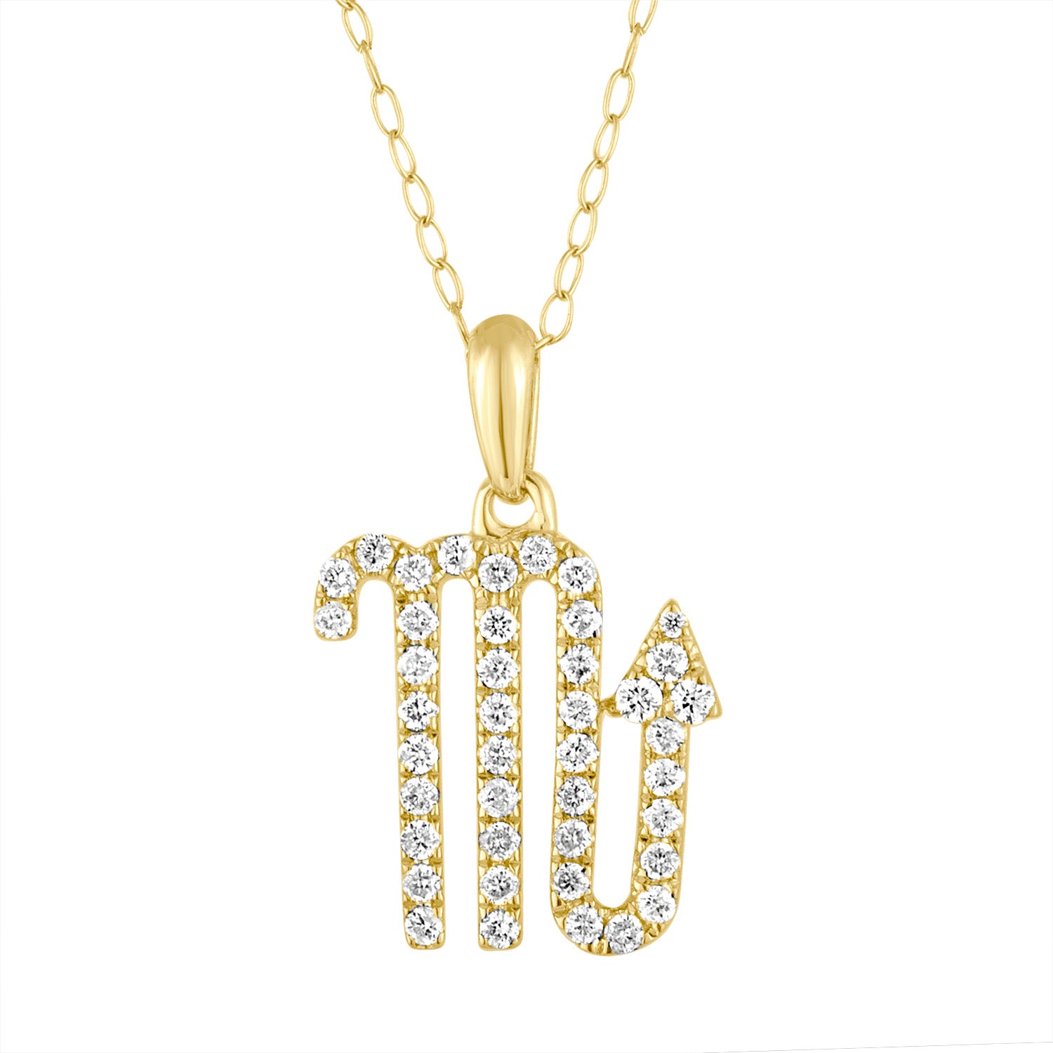 14k Gold & Diamond Zodiac Necklace - 0.15ct - 0.30ct