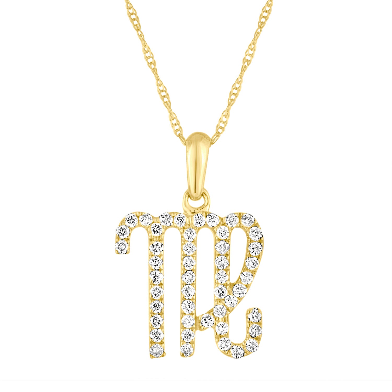 14k Gold & Diamond Zodiac Necklace - 0.15ct - 0.30ct