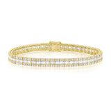 14k Gold & Baguette Diamond Tennis Bracelet - 4.90ct