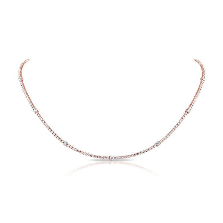 14k Gold & Diamond Choker Tennis Necklace - 3.61ct
