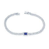 14k Gold Diamond & Sapphire Link Bracelet